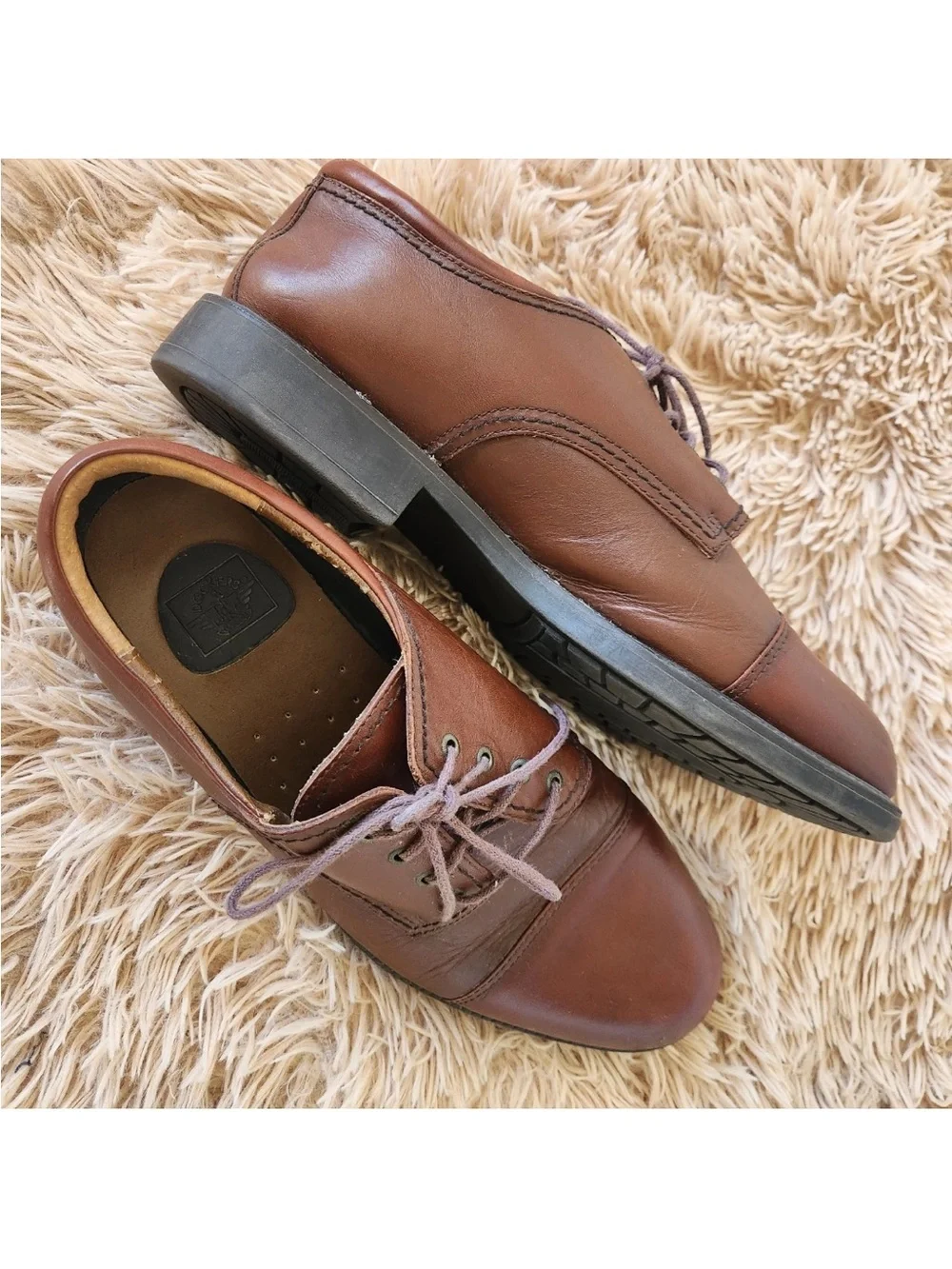 Dockers Men's Gordon Leather Cap Toe Oxford Dress Shoes Brown Size 12M
